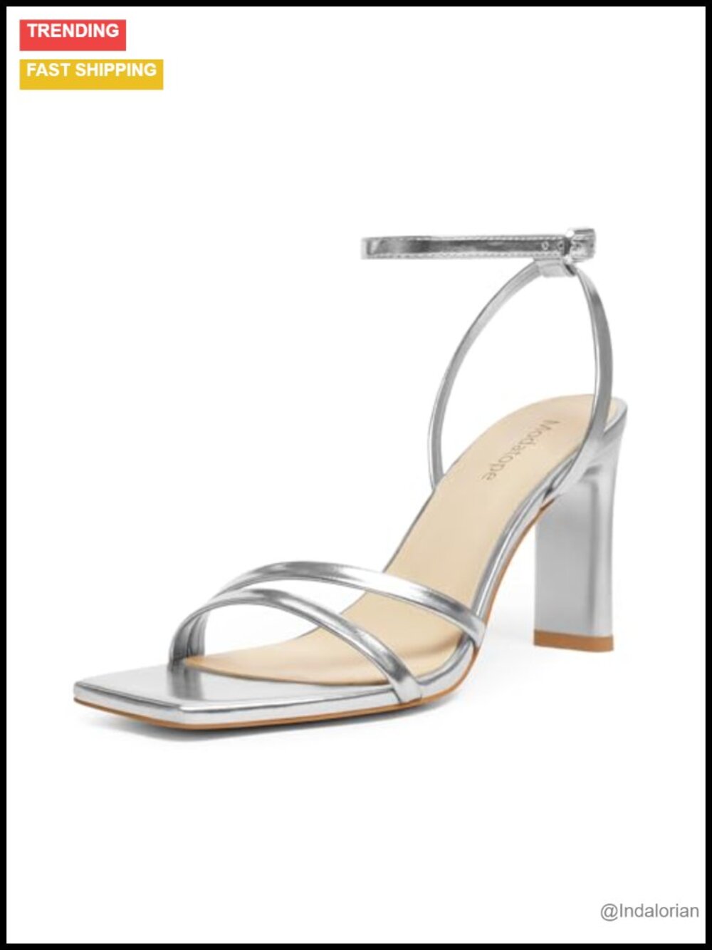 Womens Chunky High Heel Strappy Sandals Square Open Toe Ankle Strap